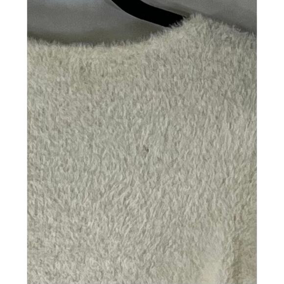 Aeropostale Super Soft Fuzzy Cream Cropped Open Cardigan Reg Size M - Picture 5 of 5